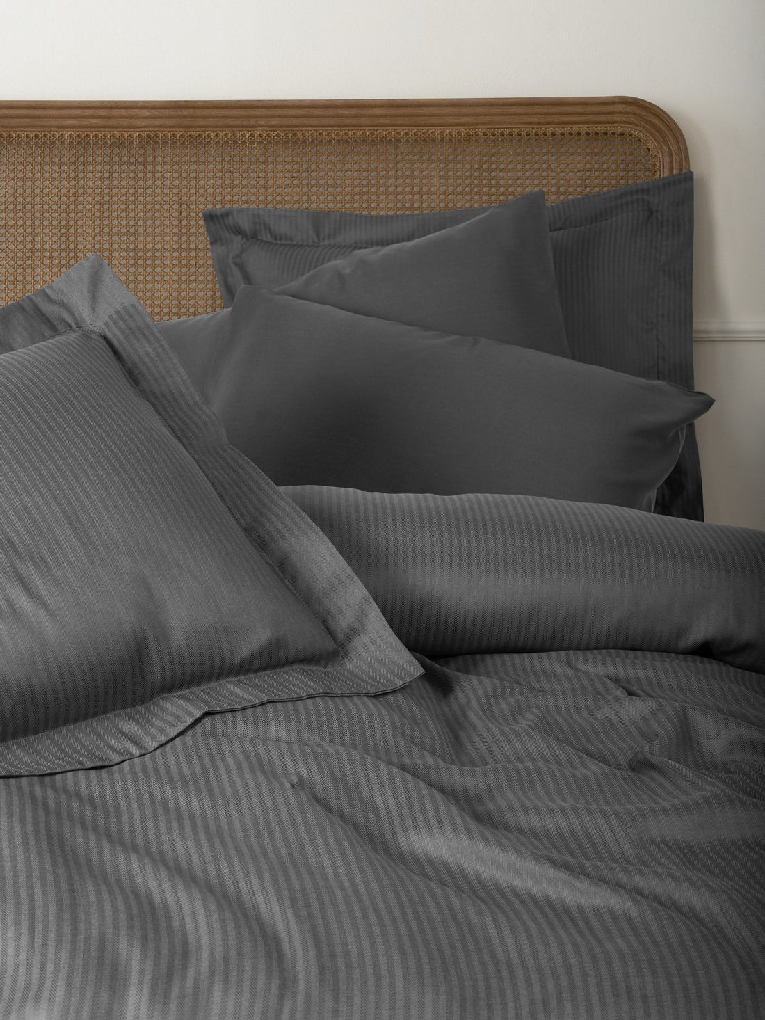Cotton Box Tensel Craft Double Duvet Cover Set Anthracite