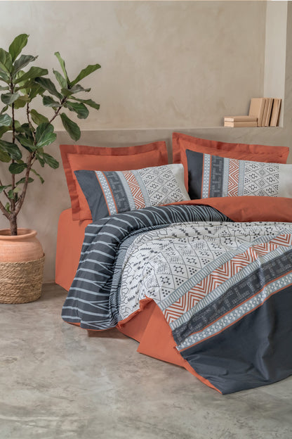 Cotton Box Toprak Çift Kişilik Nevresim Takımı Strata Tarçın