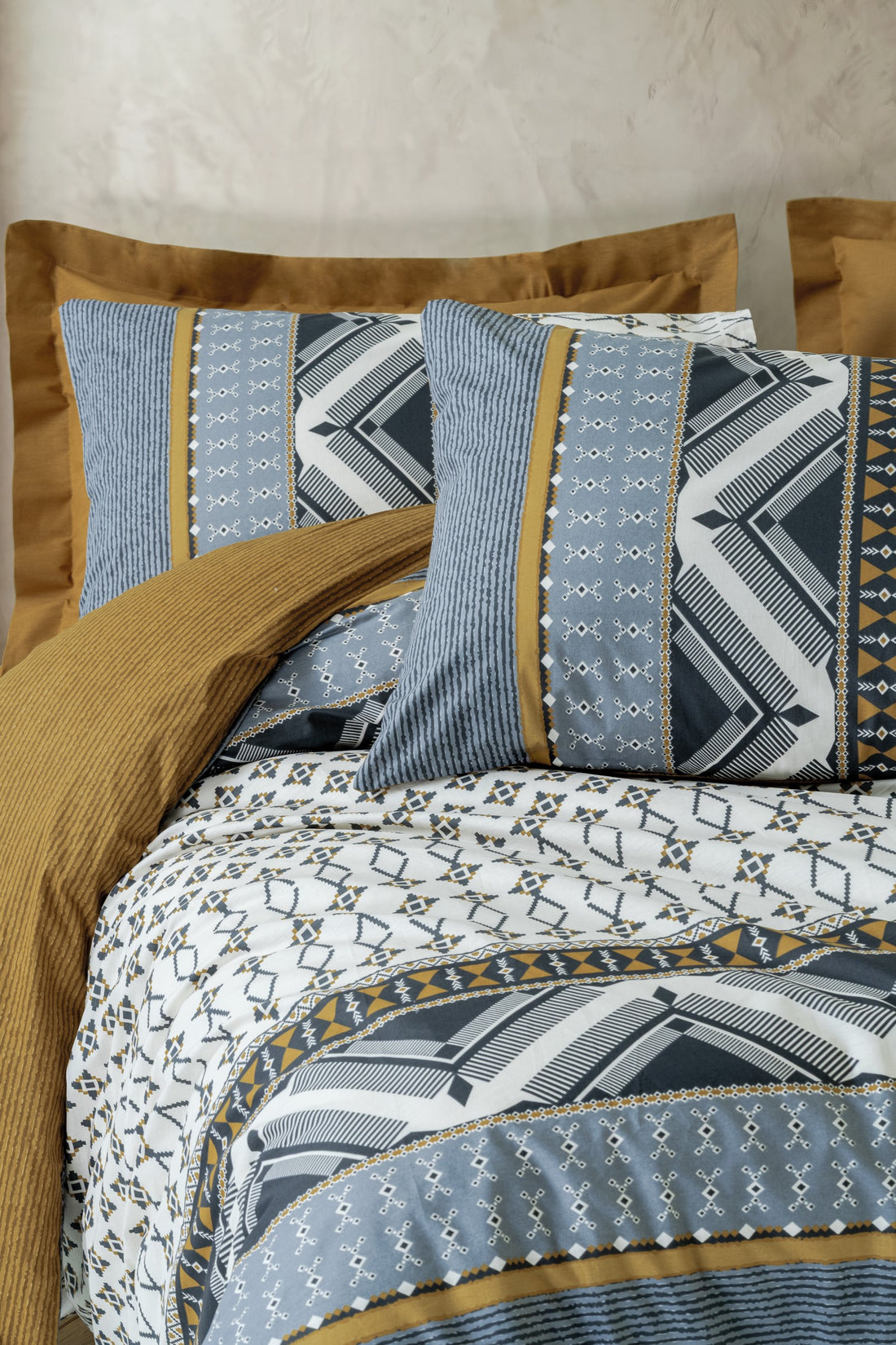 Cotton Box Earth Single Duvet Cover Set Rawa Mustard