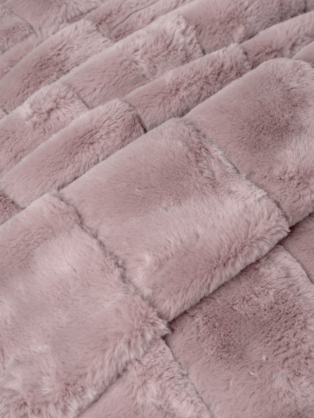 Cotton Box Trim Double Fur Blanket Duvet Cover Set Suave Pudra