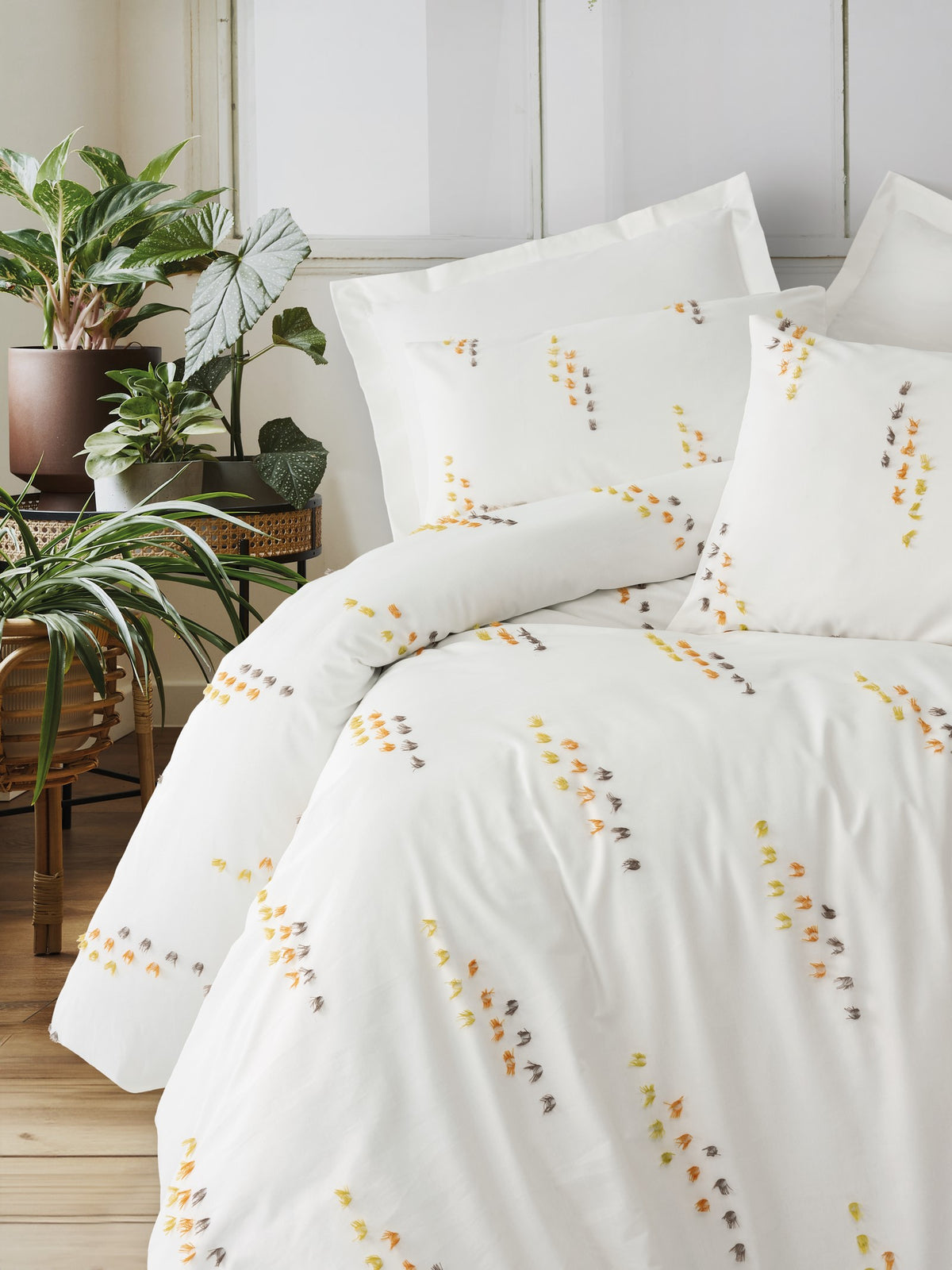 Cotton Box Twirly Double Duvet Cover Set Feya Cinnamon
