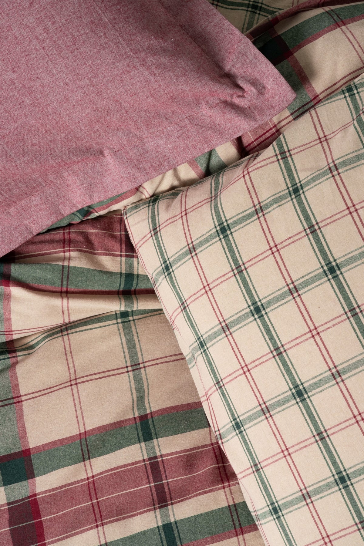 Cotton Box Warm Flanel Çift Kişilik Nevresim Takımı Jamil Bordo