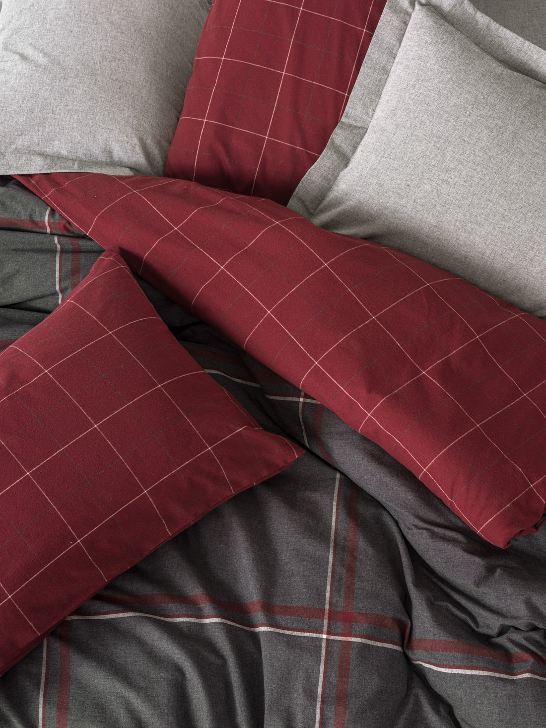 Cotton Box Warm Flanel Çift Kişilik Nevresim Takımı Sento Gri