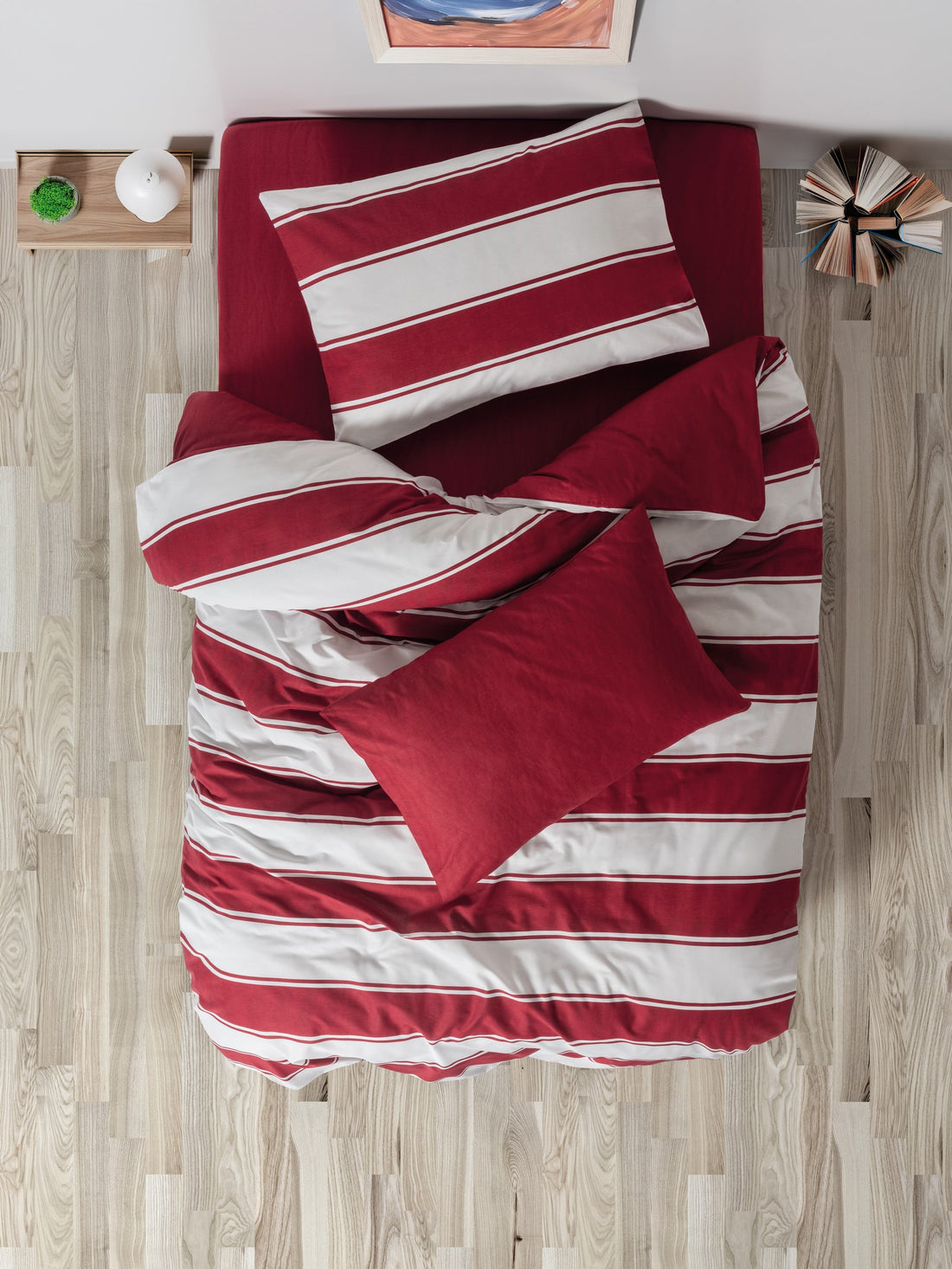 Cozy Home Festive Tek Kişilik Lastikli Çarşaflı Nevresim Takımı Jolly Kırmızı