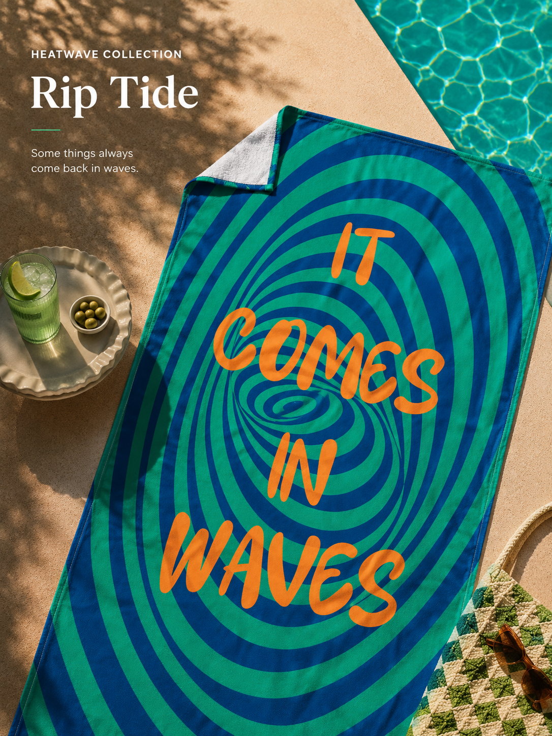 Cozy Home Heatwave Plaj Havlusu Rip Tide Mavi 90x150