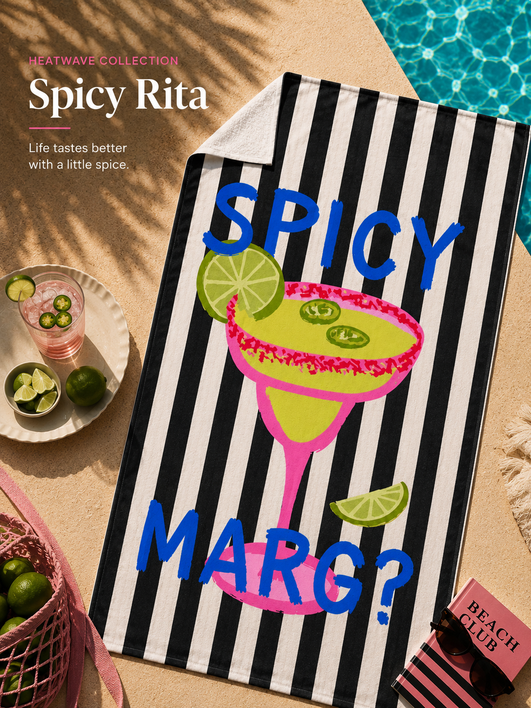 Cozy Home Heatwave Plaj Havlusu Spicy Rita Siyah 90x150