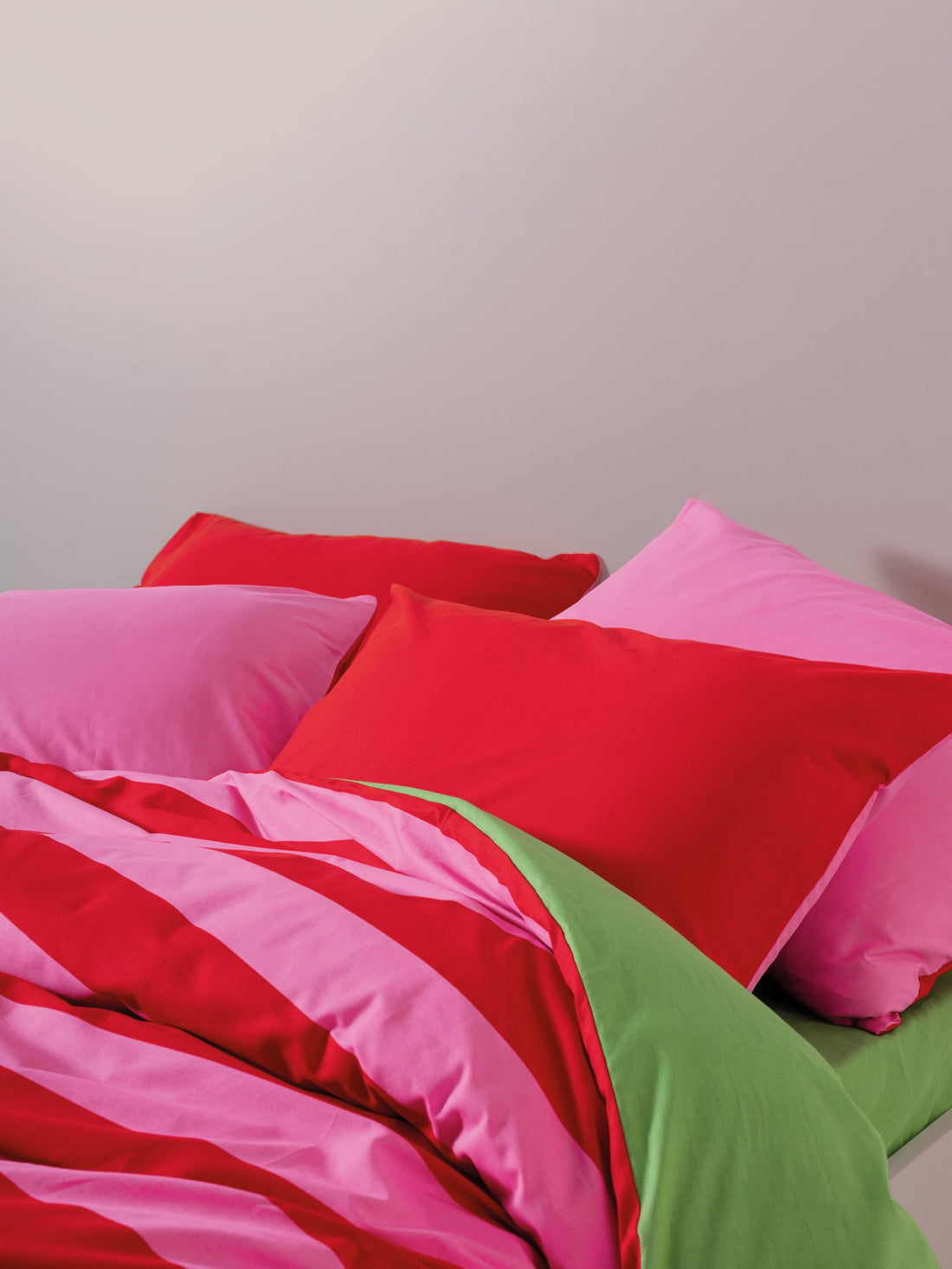 Cozy Home Popping Colors Double Duvet Cover Set with Elastic Sheets Cherie Green