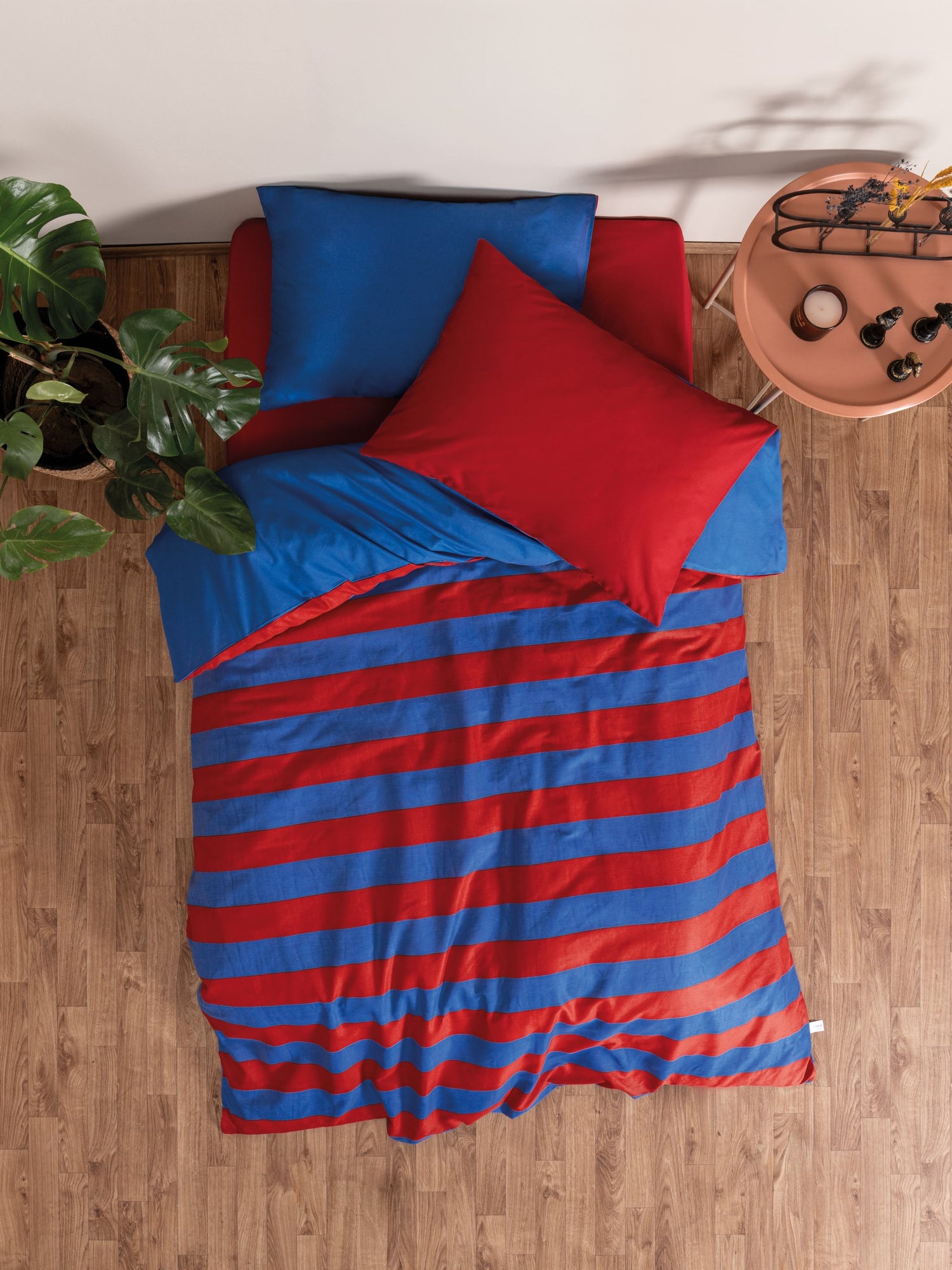 Cozy Home Popping Colors Tek Kişilik Lastikli Çarşaflı Nevresim Takımı Blaze Kırmızı
