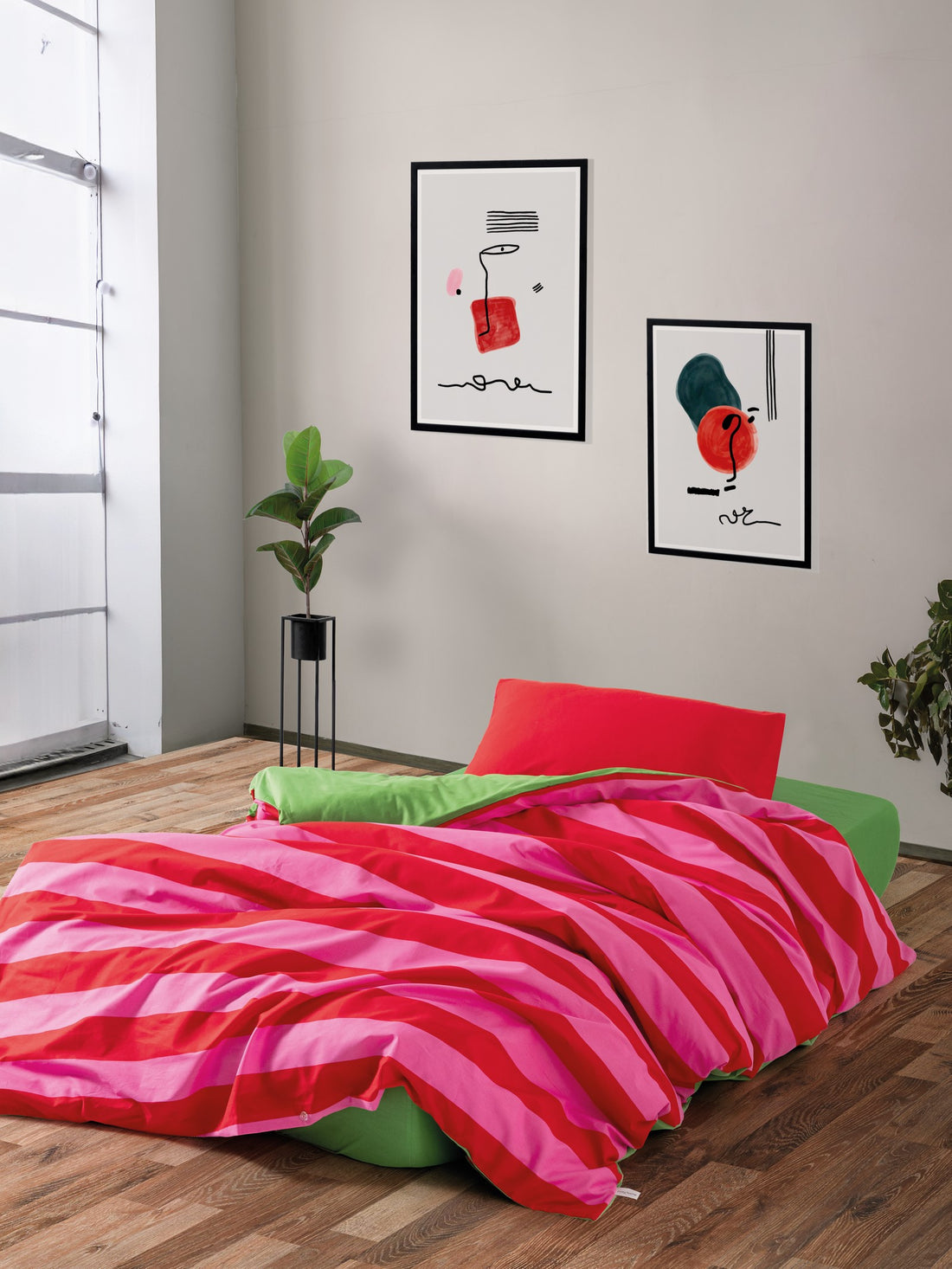 Cozy Home Popping Colors Tek Kişilik Lastikli Çarşaflı Nevresim Takımı Cherie Yeşil