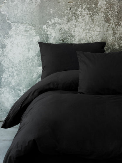 Cozy Home Single Duvet Cover Set with Elastic Sheets Simple Black